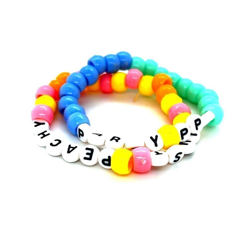 2 Colorful‎ Bead Bracelets (c)